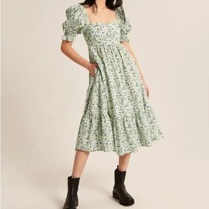 Abercrombie Poplin Floral Midi Dress